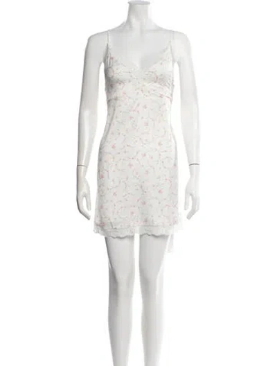 Pre-owned Frankies Bikinis Floral Print Mini Dress W/ Tags In Pink