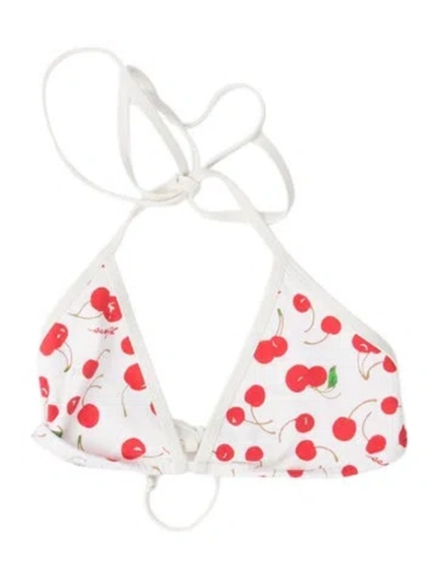 Pre-owned Frankies Bikinis Floral Print Top In White