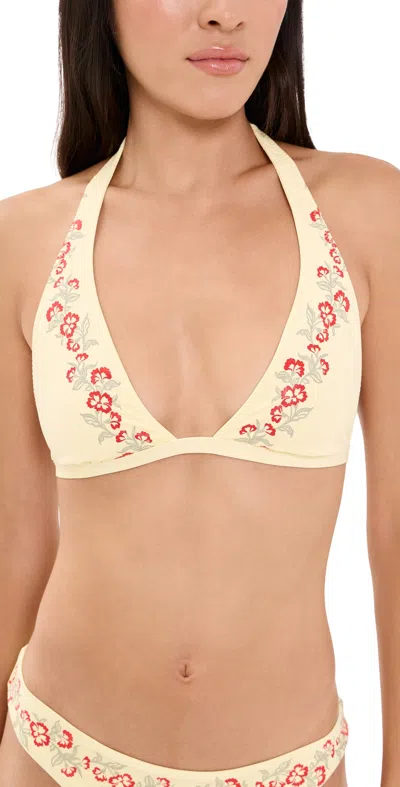 Frankies Bikinis Frank Top Hibiscus Beach In White