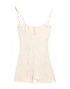 Frankies Bikinis Gabriel Thermal Bodysuit Woman Jumpsuit Beige Size M Nylon, Elastane In Beige