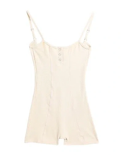 Frankies Bikinis Gabriel Thermal Bodysuit Woman Jumpsuit Beige Size M Nylon, Elastane