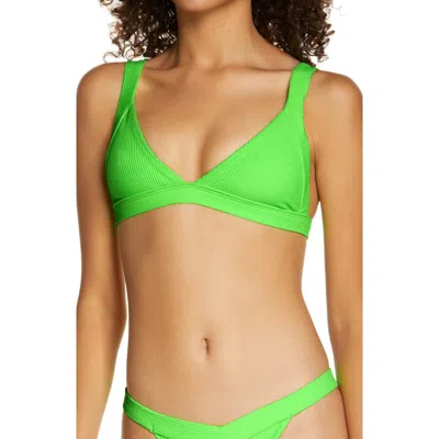 Frankies Bikinis Georgia Bikini Top In Green