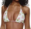 Frankies Bikinis Grace Beaded Bikini Top In Cherry Picked In Multi