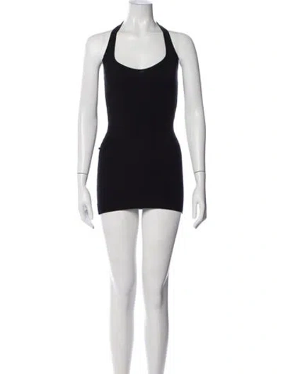 Pre-owned Frankies Bikinis Halterneck Mini Dress In Black