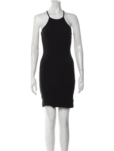 Pre-owned Frankies Bikinis Halterneck Mini Dress In Black