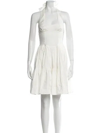 Pre-owned Frankies Bikinis Halterneck Mini Dress In Neutral
