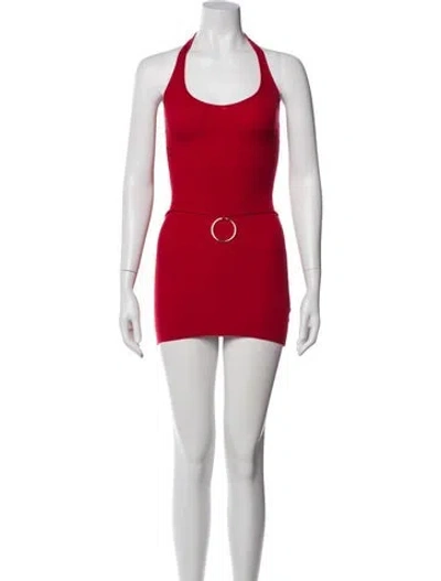 Pre-owned Frankies Bikinis Halterneck Mini Dress In Pink