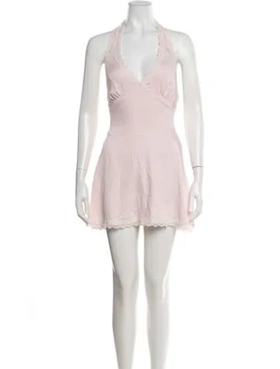 Pre-owned Frankies Bikinis Halterneck Mini Dress W/ Tags In Pink