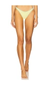 Frankies Bikinis Harper Ribbed Bikini Bottom In Yellow