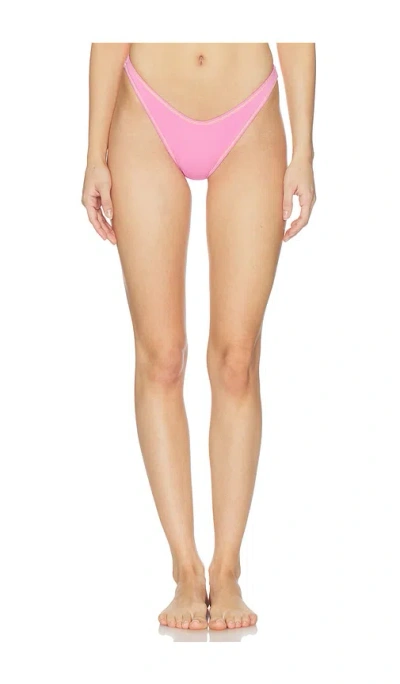 Frankies Bikinis Harper Ribbed Bottom In Pink