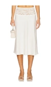 Frankies Bikinis Harper Satin Midi Skirt In Blue