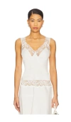 Frankies Bikinis Harper Satin Top In White