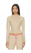 Frankies Bikinis Hazel Cloud Knit Hoodie In Neutral