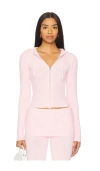 Frankies Bikinis Heritage Cloud Knit Hoodie In Cozy Pink