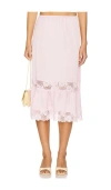 Frankies Bikinis Hideaway Satin Midi Skirt In Multi