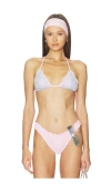 Frankies Bikinis Isla Chiffon Bikini Top In White