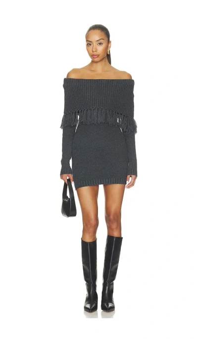 Frankies Bikinis Jane Knit Dress In Gray