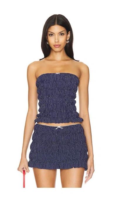 Frankies Bikinis Jolie Strapless Top In Dotty