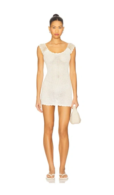 Frankies Bikinis Kai Crochet Mini Dress In White
