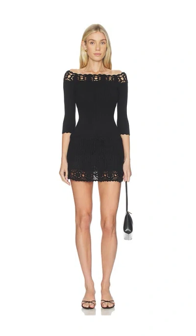 Frankies Bikinis Kaia Cloud Knit Mini Dress In Black
