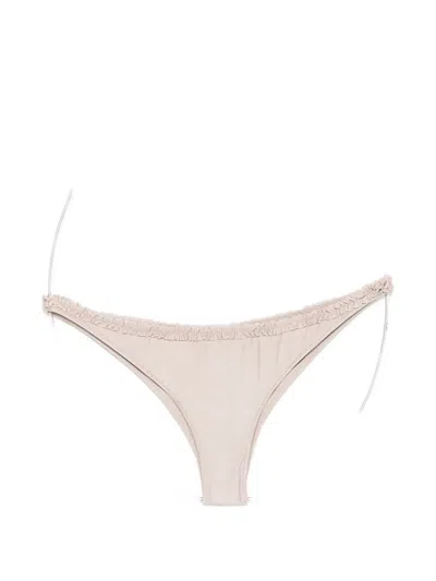 Frankies Bikinis Kate Ruffled Bikini Bottoms In Neutral
