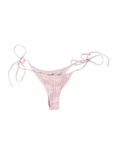 Pre-owned Frankies Bikinis Lace Pattern Bottoms In Pink