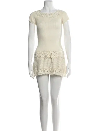 Pre-owned Frankies Bikinis Lace Pattern Mini Dress In Multicolor