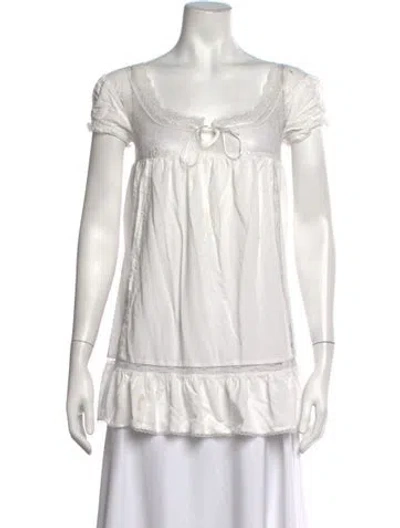 Pre-owned Frankies Bikinis Lace Pattern Mini Dress In White