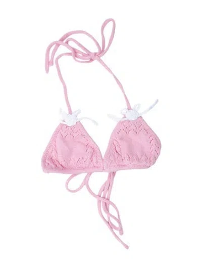 Pre-owned Frankies Bikinis Lace Pattern Top W/ Tags In Pink