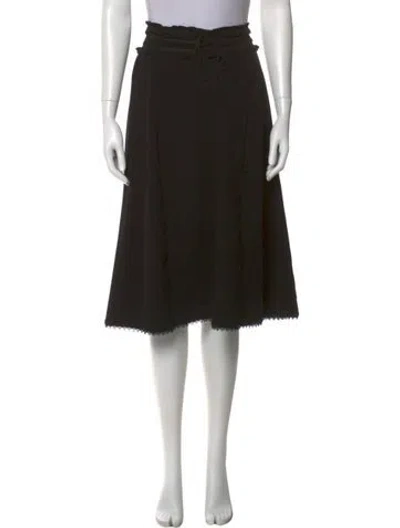 Pre-owned Frankies Bikinis Lace Trim Embellishment Knee-length Skirt In Black