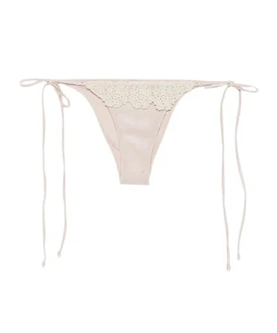 Frankies Bikinis Lace-up Swim Trunks In Neutral