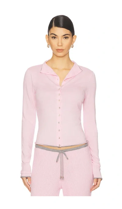 Frankies Bikinis Leo Knit Cardigan In Pink