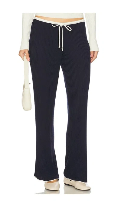Frankies Bikinis Lochlin Knit Pant In Blue
