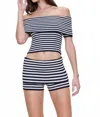 Frankies Bikinis Lola Strapless Knit Top In Silhouette Stripe In Multi