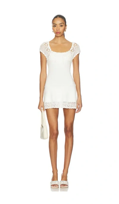 Frankies Bikinis Lover Cloud Knit Mini Dress In White