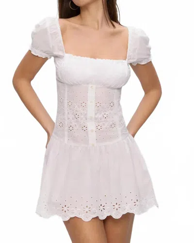 Frankies Bikinis Lucien Cotton Mini Dress In Optic White