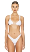 Frankies Bikinis Lumia Eyelet Top In Angel