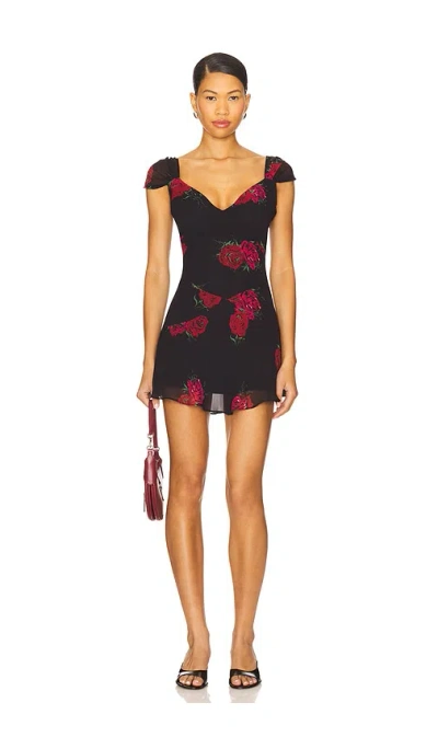 Frankies Bikinis Lunarose Chiffon Mini Dress In Multi