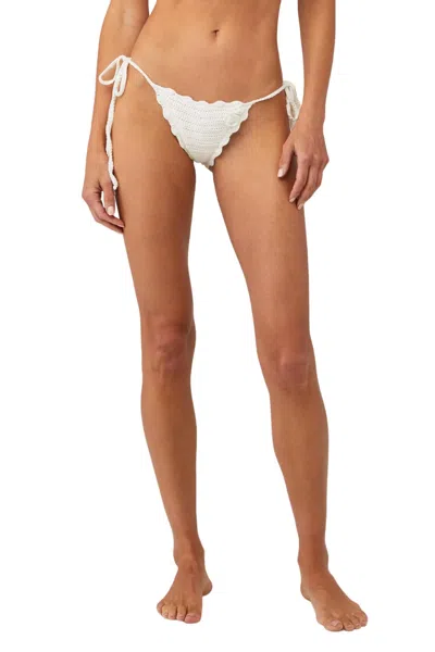 Frankies Bikinis Mackenzie Crochet Bikini Bottoms In White