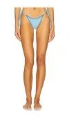 Frankies Bikinis Mackenzie Ribbed Bikini Bottom In Blue