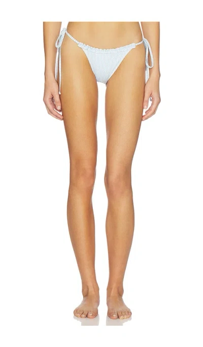 Frankies Bikinis Mackenzie Seersucker Bottom In Blue