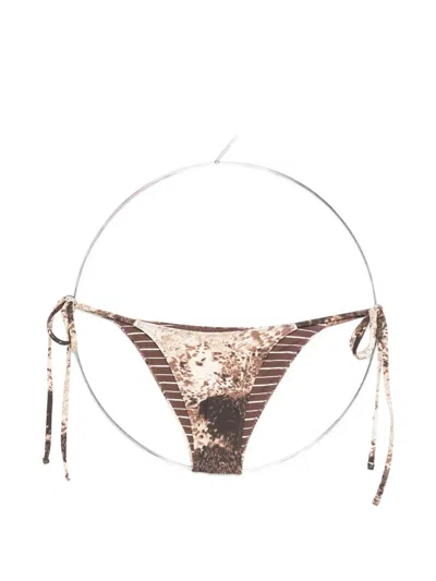 Frankies Bikinis Mackenzie Tie-side Bikini Bottom In Burgundy