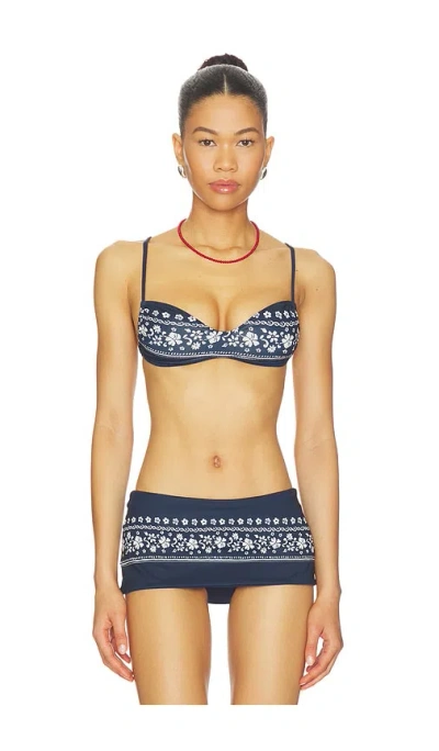 Frankies Bikinis Magnolia Top In Blue