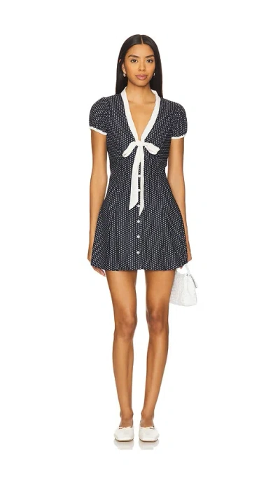 Frankies Bikinis Manhattan Crepe Dress In Polka