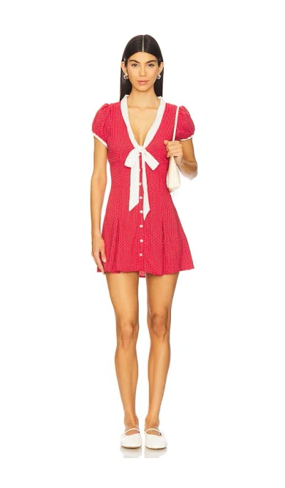 Frankies Bikinis Manhattan Crepe Dress In Red