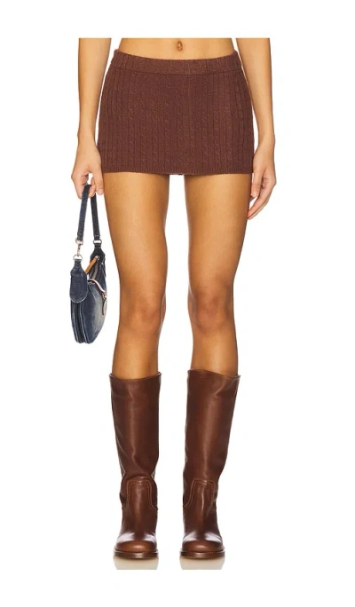 Frankies Bikinis Marialla Cable Knit Skort In Brown