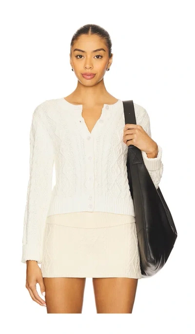 Frankies Bikinis Marley Cable Knit Cardigan In Neutral