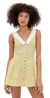 Frankies Bikinis Marley Poplin Mini Dress Lemon Dot