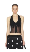 Frankies Bikinis May Mesh Halter Top In Black