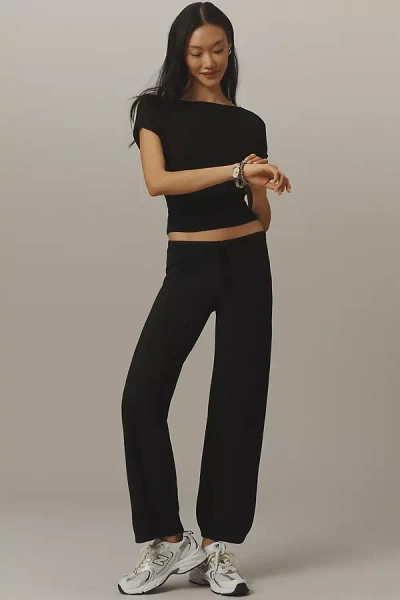 Frankies Bikinis Mellow Knit Pants In Black